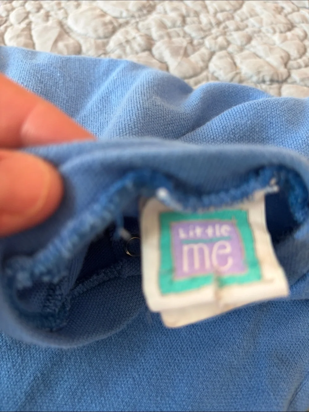 Little Me Blue Fleece Footed One-Piece